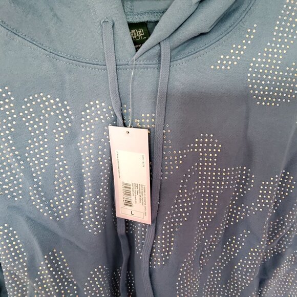 Wild Fable Blue Hoodie With Rhinestones Embellishment Size M Cotton/Polyester - Picture 6 of 12